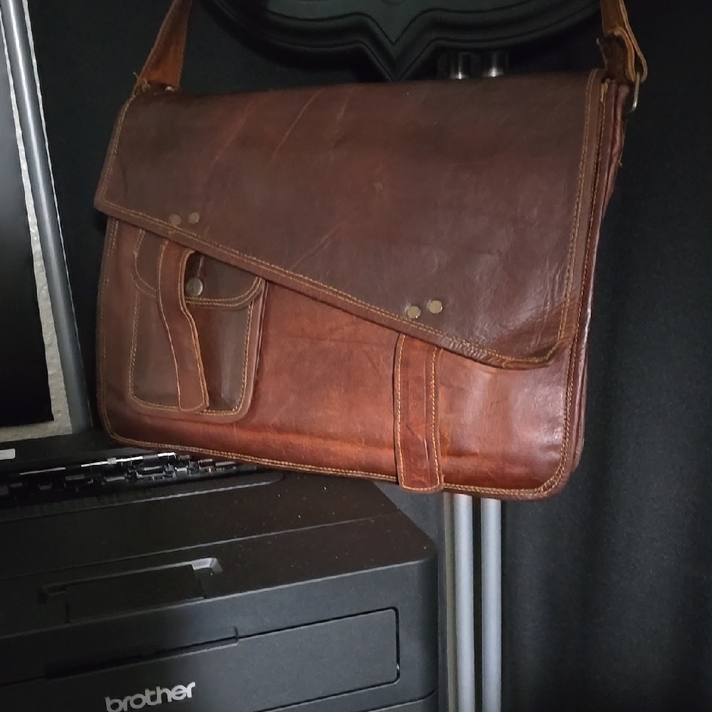 Brown Leather Messenger Bag